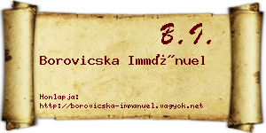 Borovicska Immánuel névjegykártya